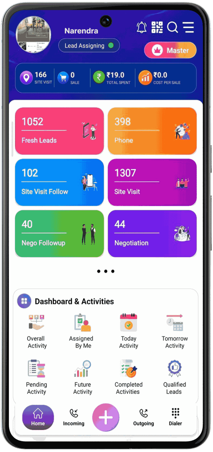 real estate CRM lead management dashboard