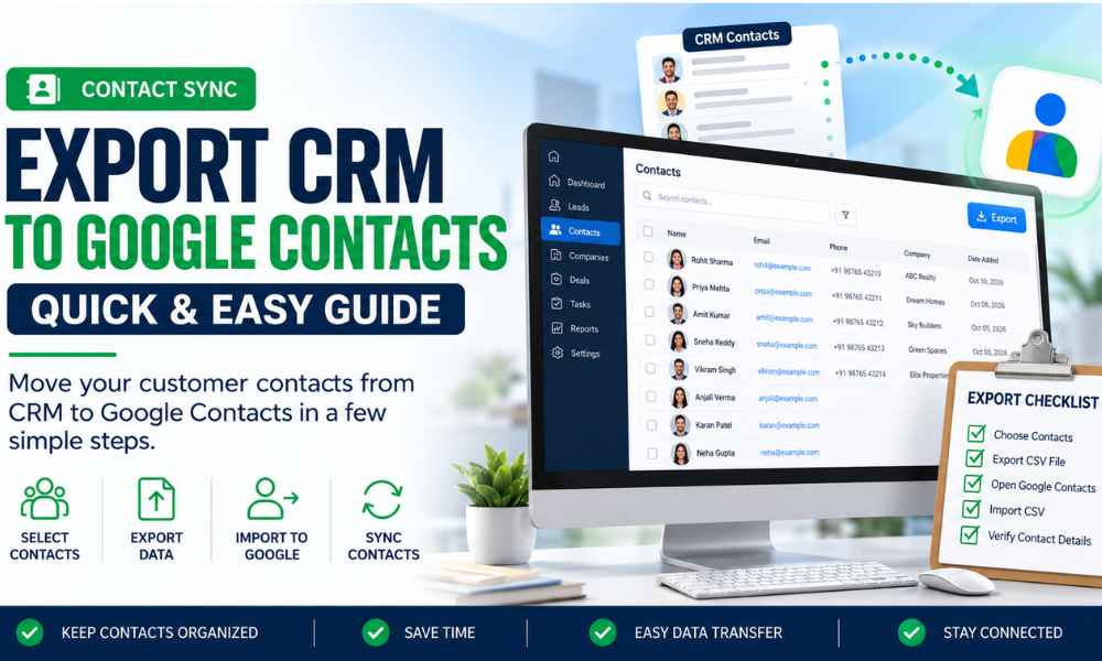 Export real estate CRM contacts to Google Contacts